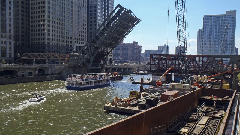 River traffic through the construction site 4/27/2013